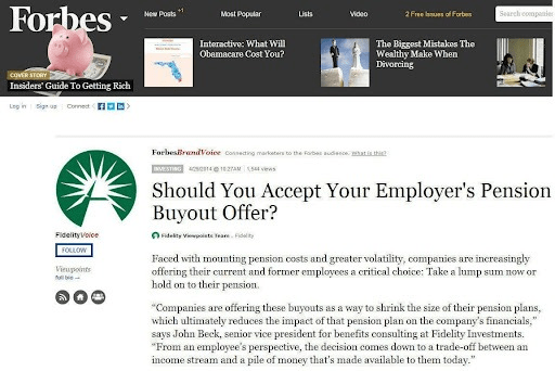 Forbes - Informational Type of Native Ad
