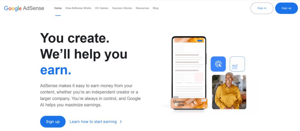 Google AdSense - l'un des réseaux publicitaires CPC